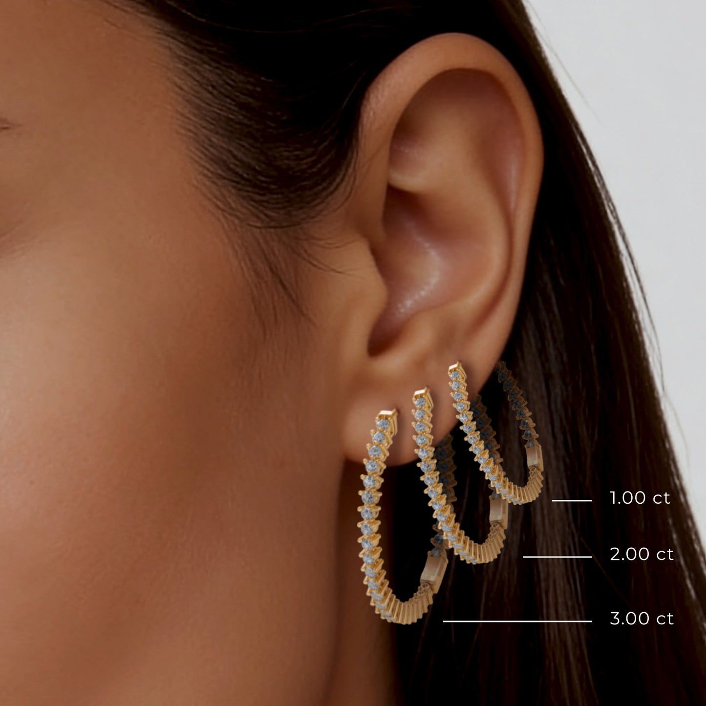 3 Prong Hoop Earrings