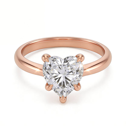 Heart Solitaire Ring