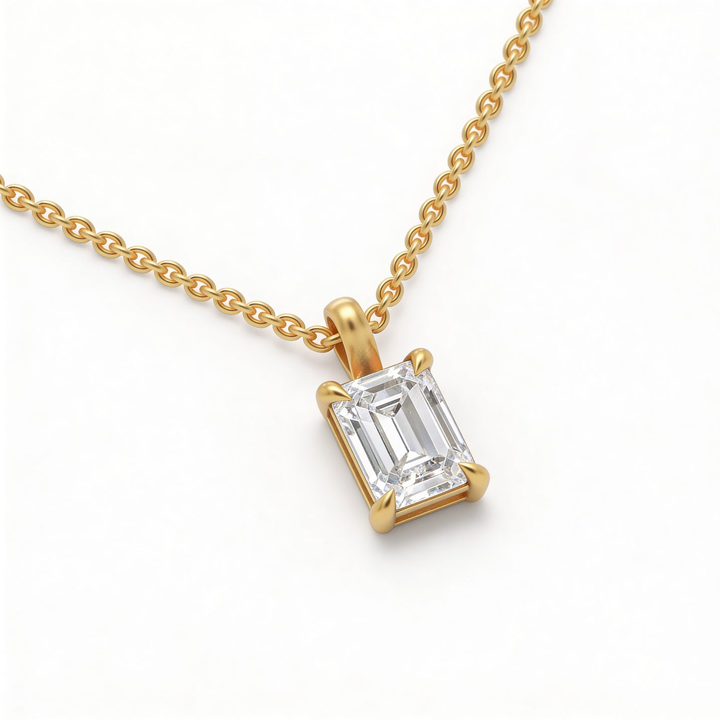 Emerald Classic Pendant with Chain