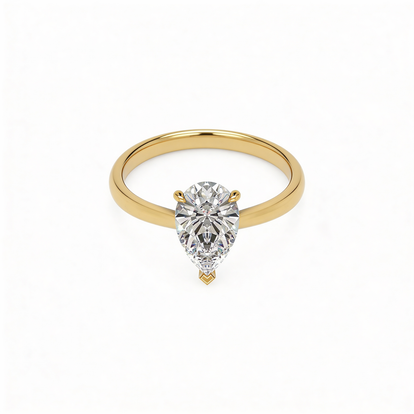 Pear Solitaire Ring