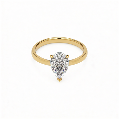 Pear Solitaire Ring