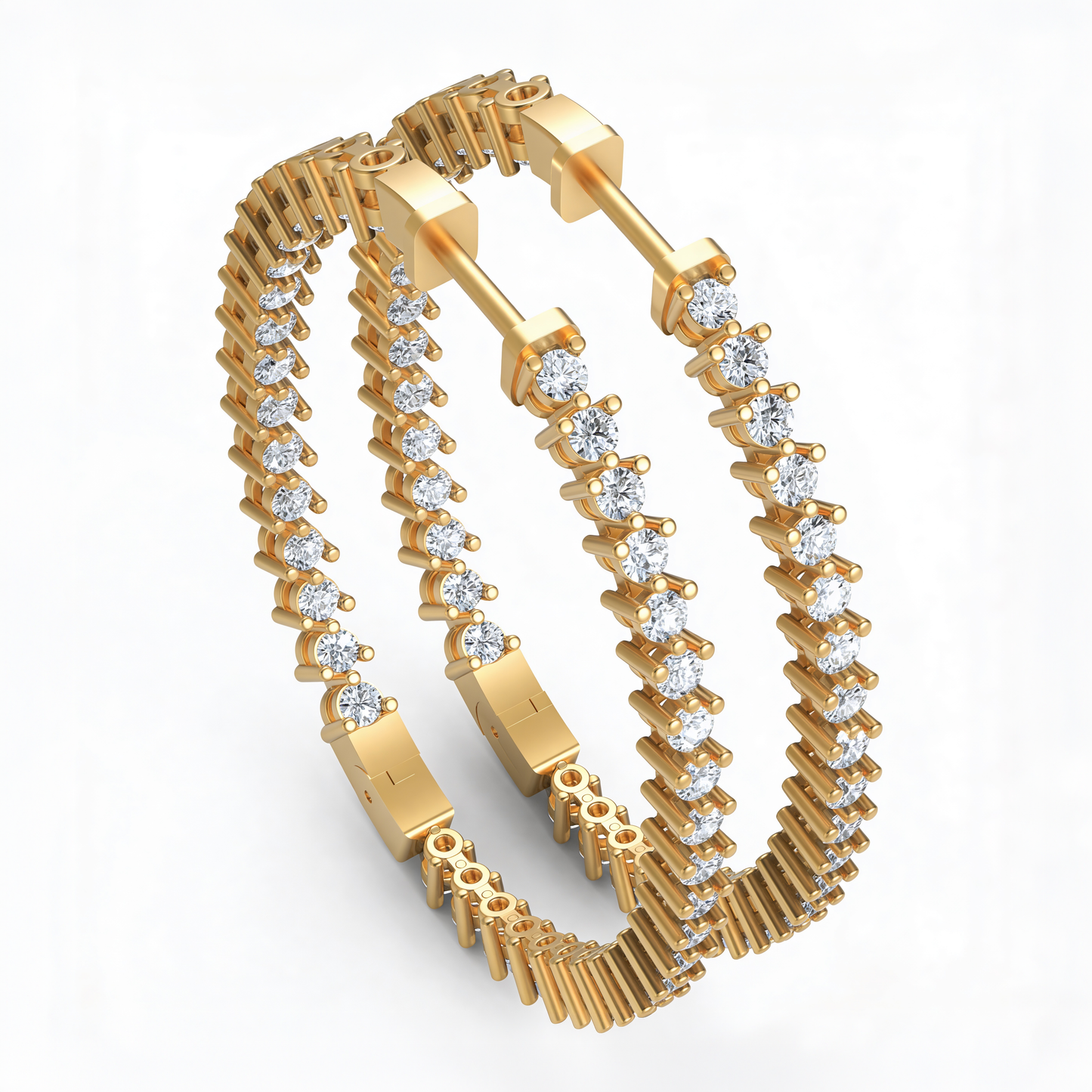 3 Prong Hoop Earrings