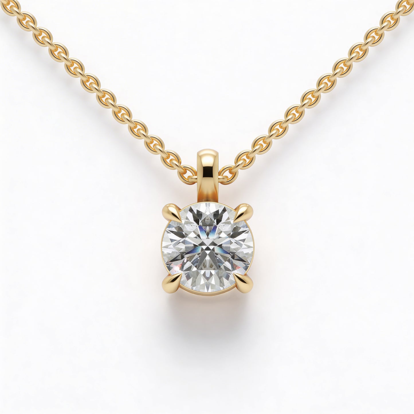 Round Classic Pendant with Chain