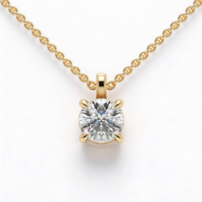 Round Classic Pendant with Chain