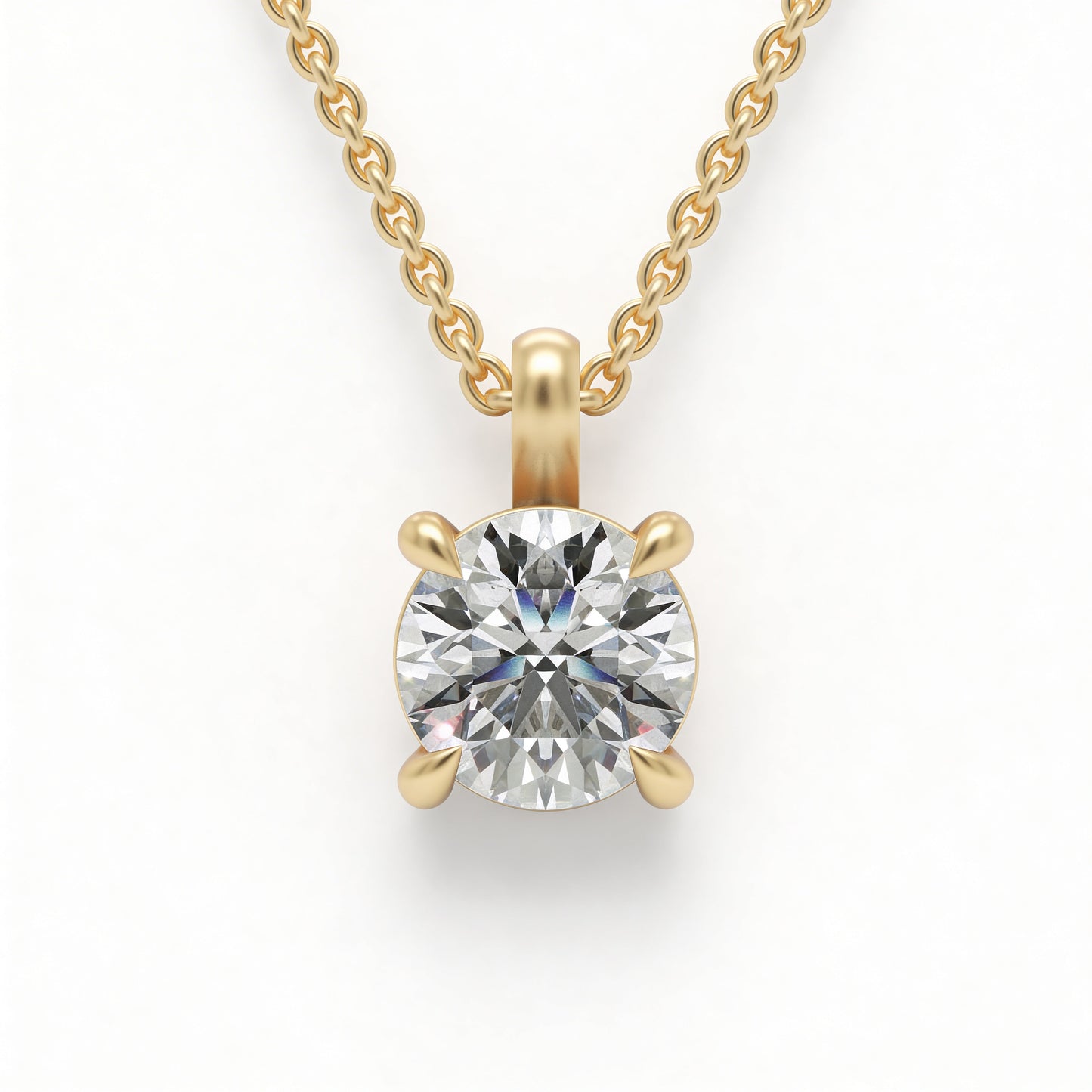 Round Classic Pendant with Chain