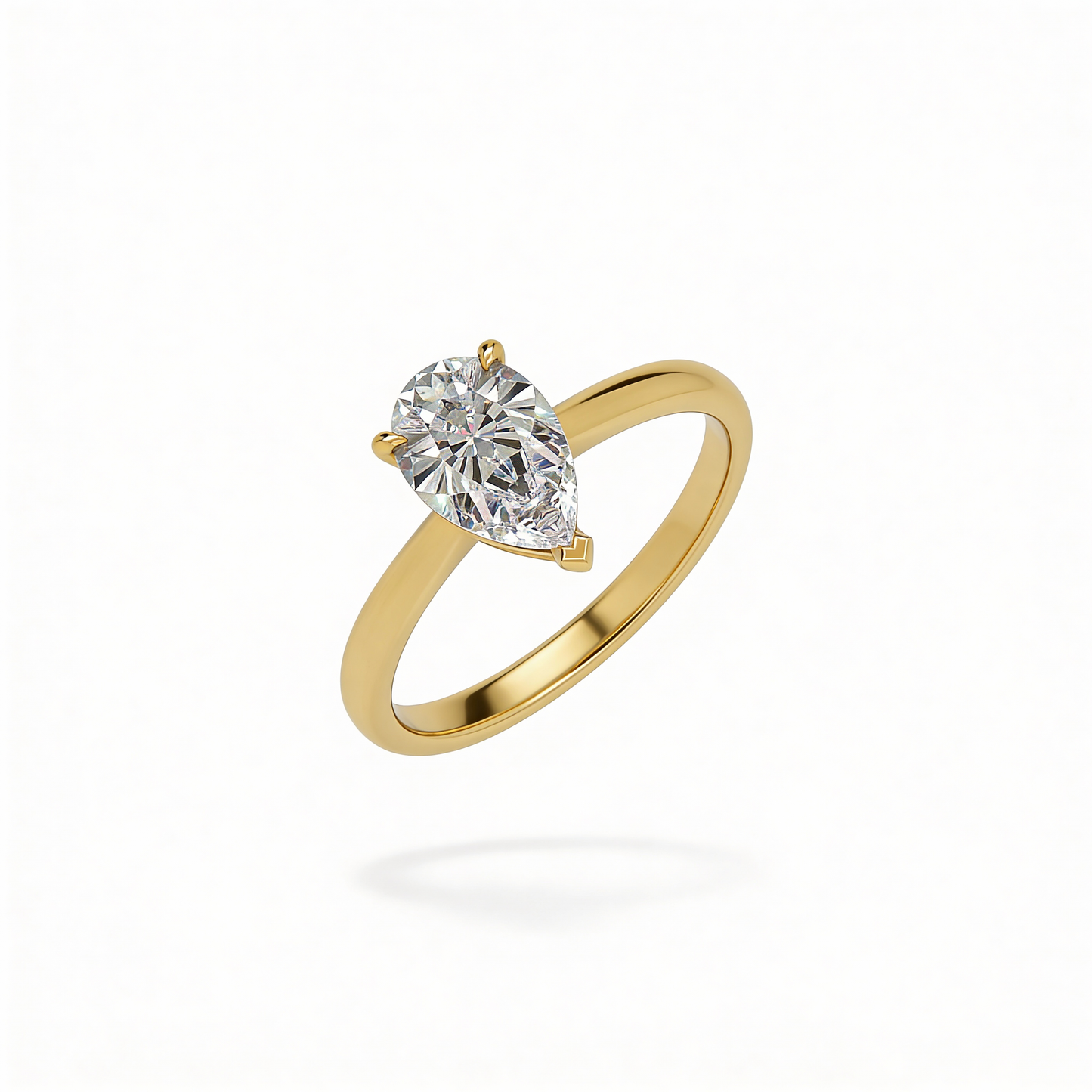 Pear Solitaire Ring