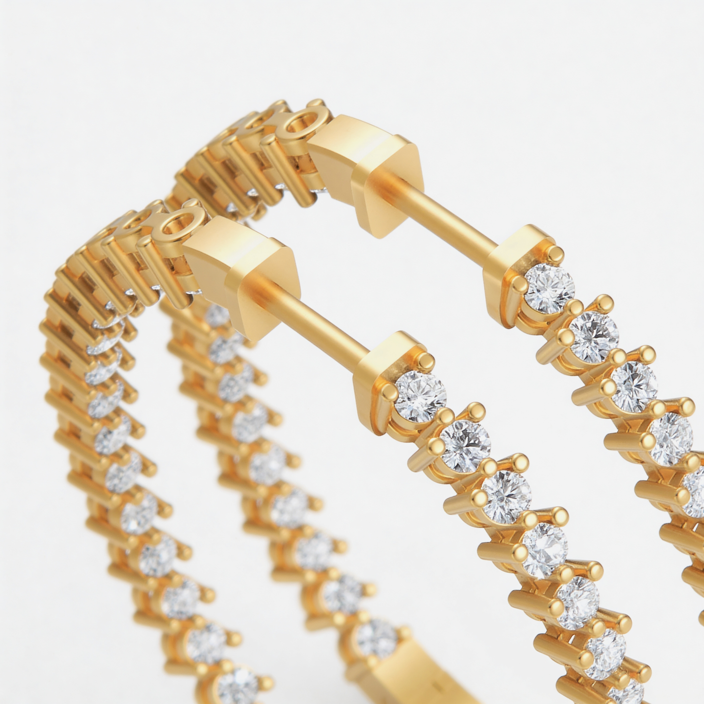 3 Prong Hoop Earrings