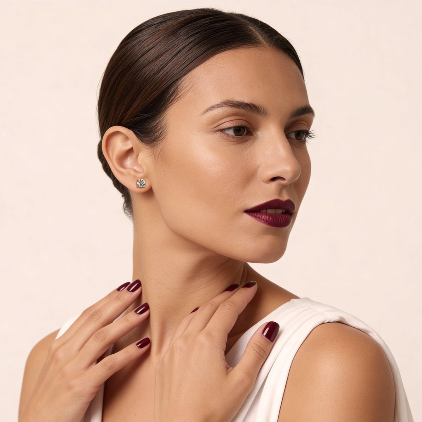 Round Stud Earrings