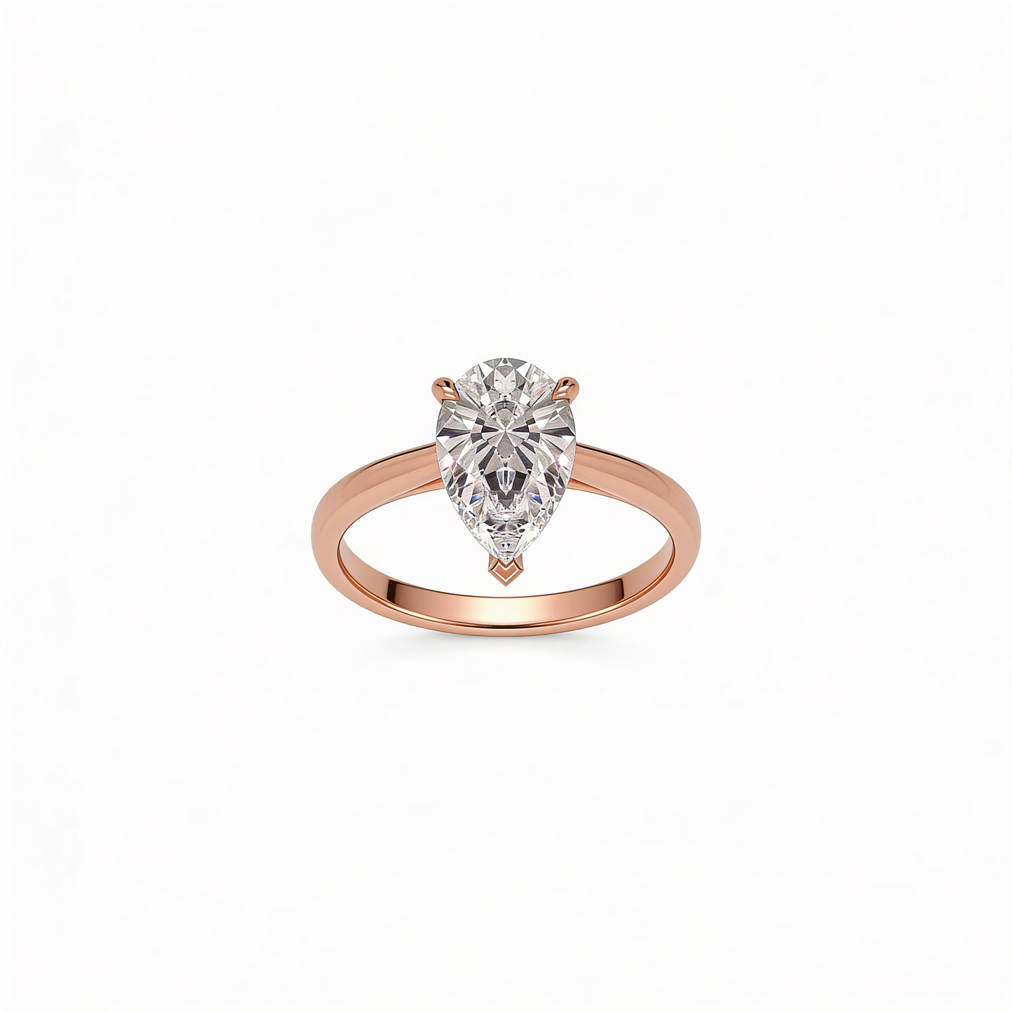 Pear Solitaire Ring