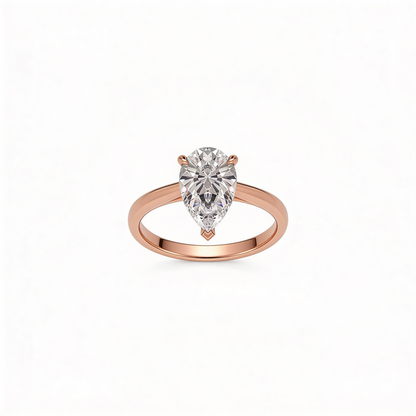 Pear Solitaire Ring