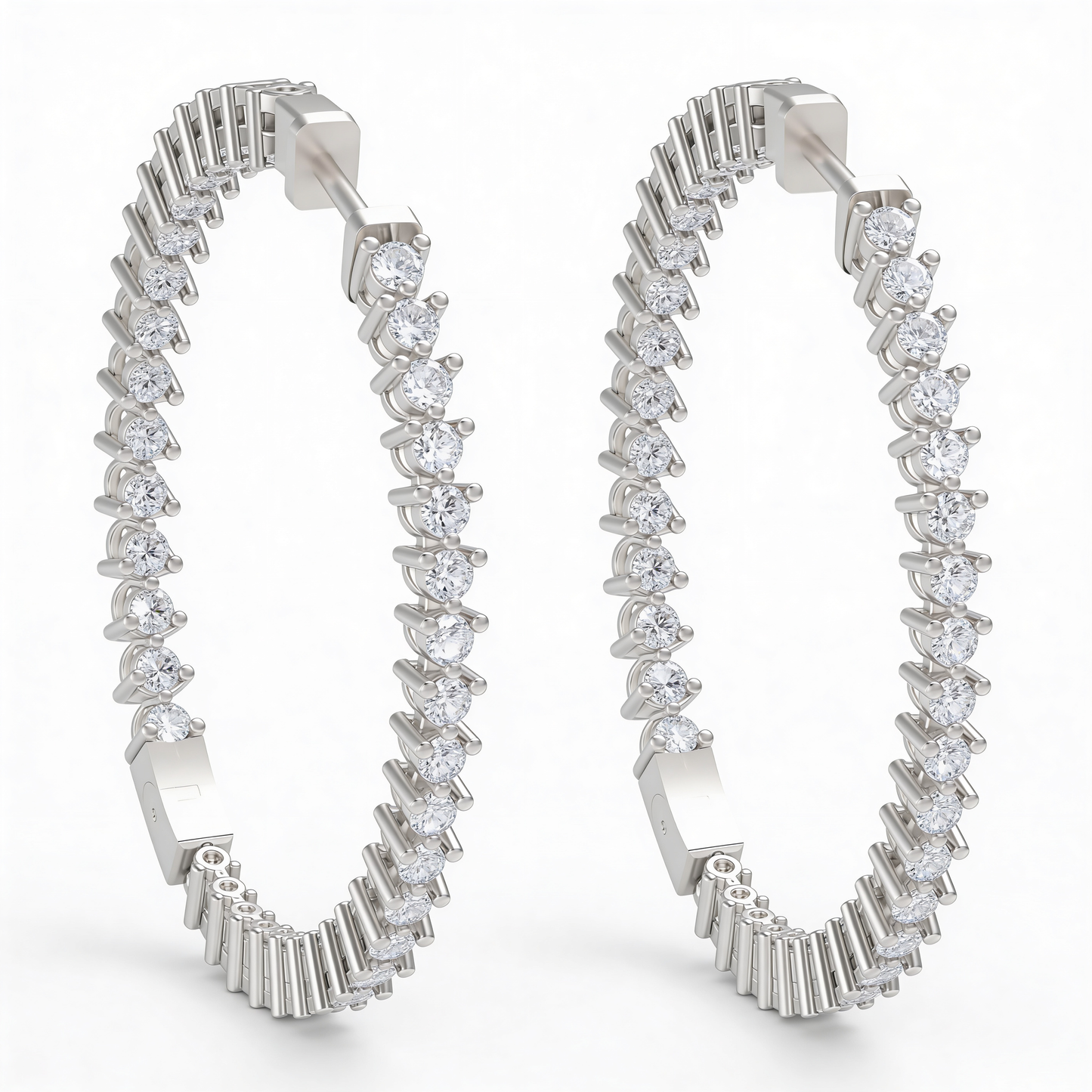 3 Prong Hoop Earrings