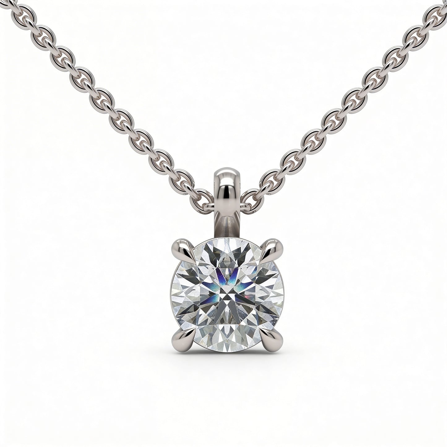 Round Classic Pendant with Chain