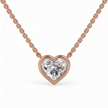 Heart Bezel Set Pendant with Chain