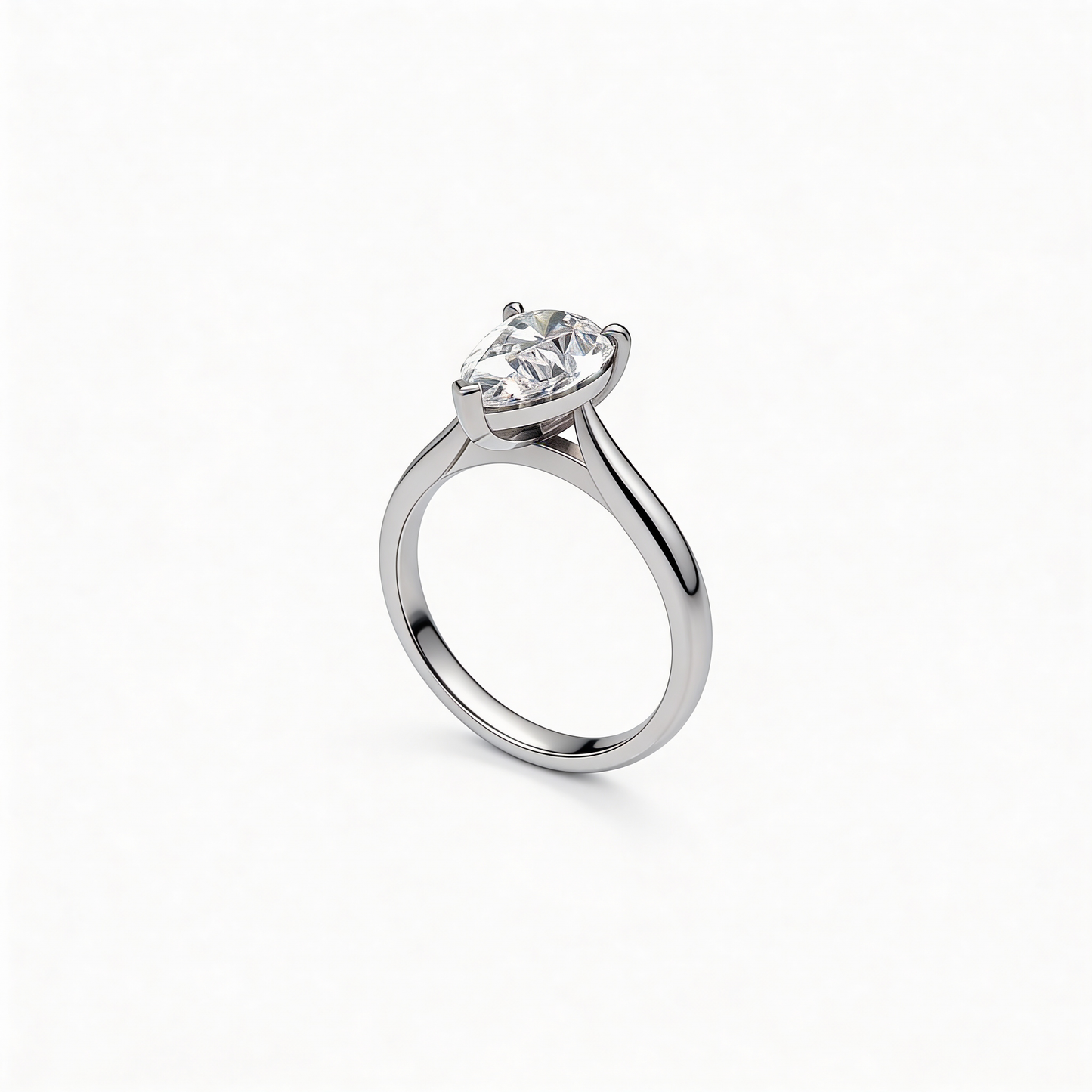 Pear Solitaire Ring