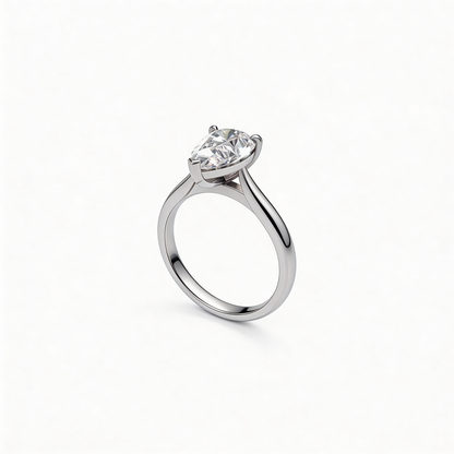Pear Solitaire Ring