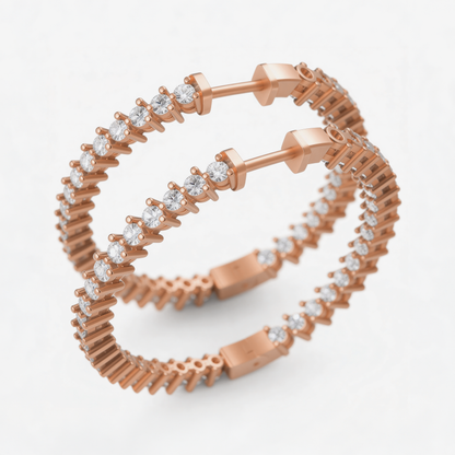3 Prong Hoop Earrings
